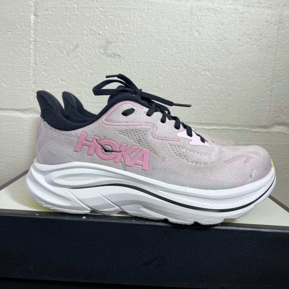 Hoka One One Clifton 10 1162050 CTNS Pink White Running Shoes Sneaker Women 9 D